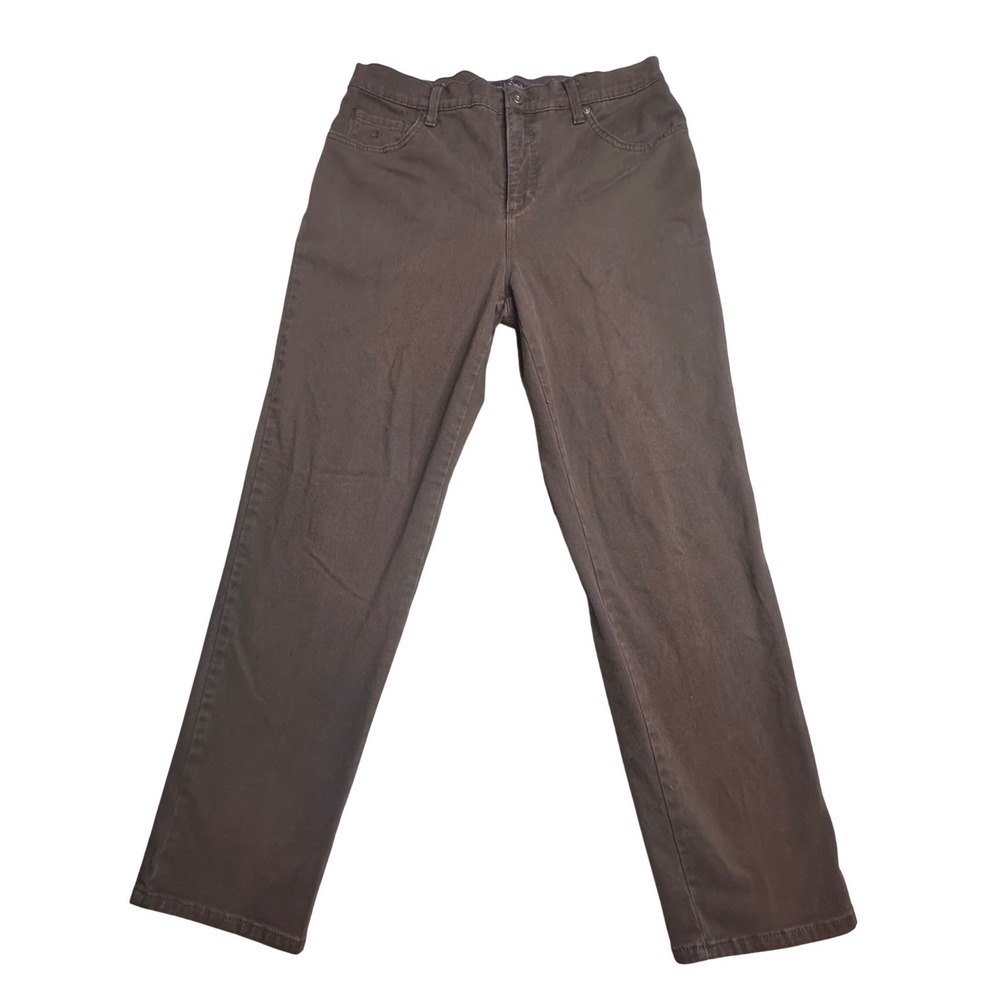 Gloria Vanderbilt Amanda Tapered Jeans Womens 10 Short Brown Denim High Rise - Picture 2 of 14